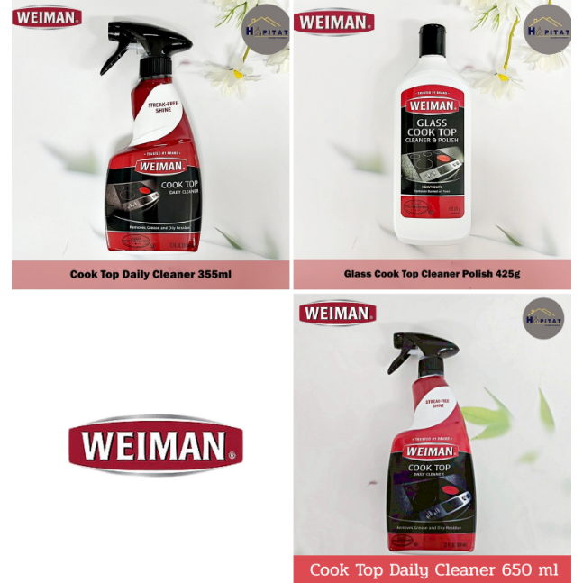 {Weiman®} Glass Cook Top Cleaner 355ml or 425g น้ำยาทำควาสะอาดหน้าเตา เตากระจก