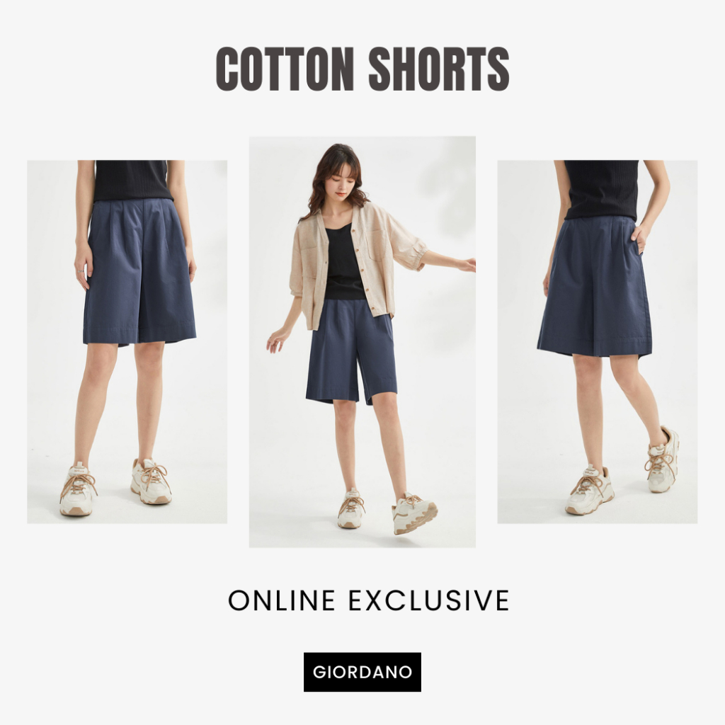 GIORDANO (Online Exclusive) กางเกงขาสั้นผู้หญิง Women's Lightweight Elastic Shorts 05403310 B1