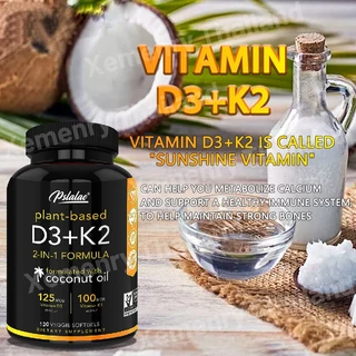 Pslalae - วิตามินขั้นสูง เสริมสร้างระบบภูมิคุ้มกัน วิตามิน D3 + K2! Sports Research วิตามิน K2 Plus D - แคปซูล