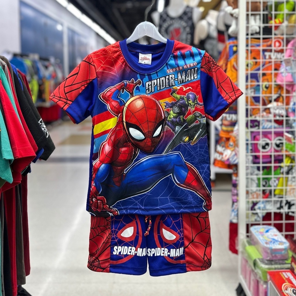 ชุดเซ็ตsuper hero ผ้ามันมีไฟลายลิขสิทธิ์แท้พร้อมส่ง