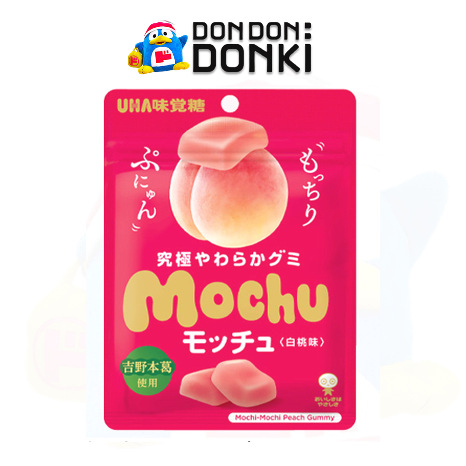 [ยูฮ่า มอคชู พีช วุ้นเจลาตินสำเร็จรูปรสพีชแสนอร่อย] UHA MOCHU Mochi-Mochi Peach Gummy
