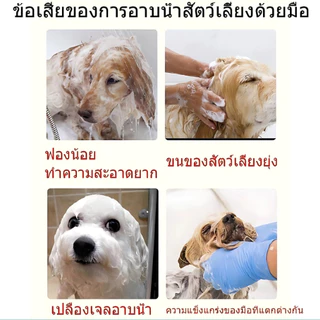 🔥 Pet Record แปรงอาบน้ำสุนัข/แมว ซิลิโคนนุ่ม มีช่องใส่แชมพู นวดสบาย ไม่เจ็บผิว 3สีสดใส 🐶✨