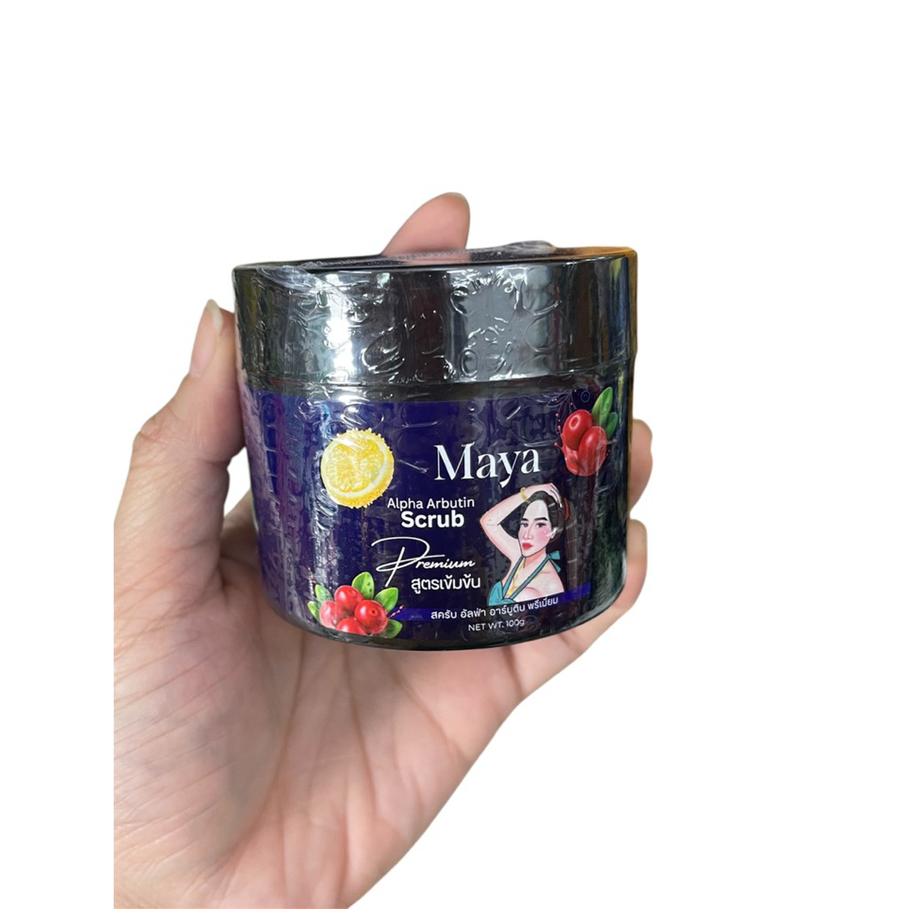 (ของแท้)สครับมาญาMAYA Alpha Arbutin 100g.