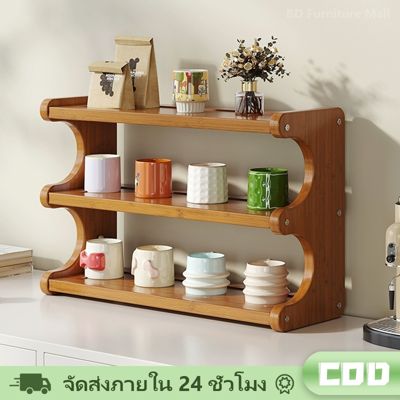 【รับประกันตลอดชีพ】ชั้นวางของในครัว  ชั้นวางของบนเดสก์ท็อป ชั้นวางของบนโต๊ะ จัดระเบียบบนโต๊ะทำงาน