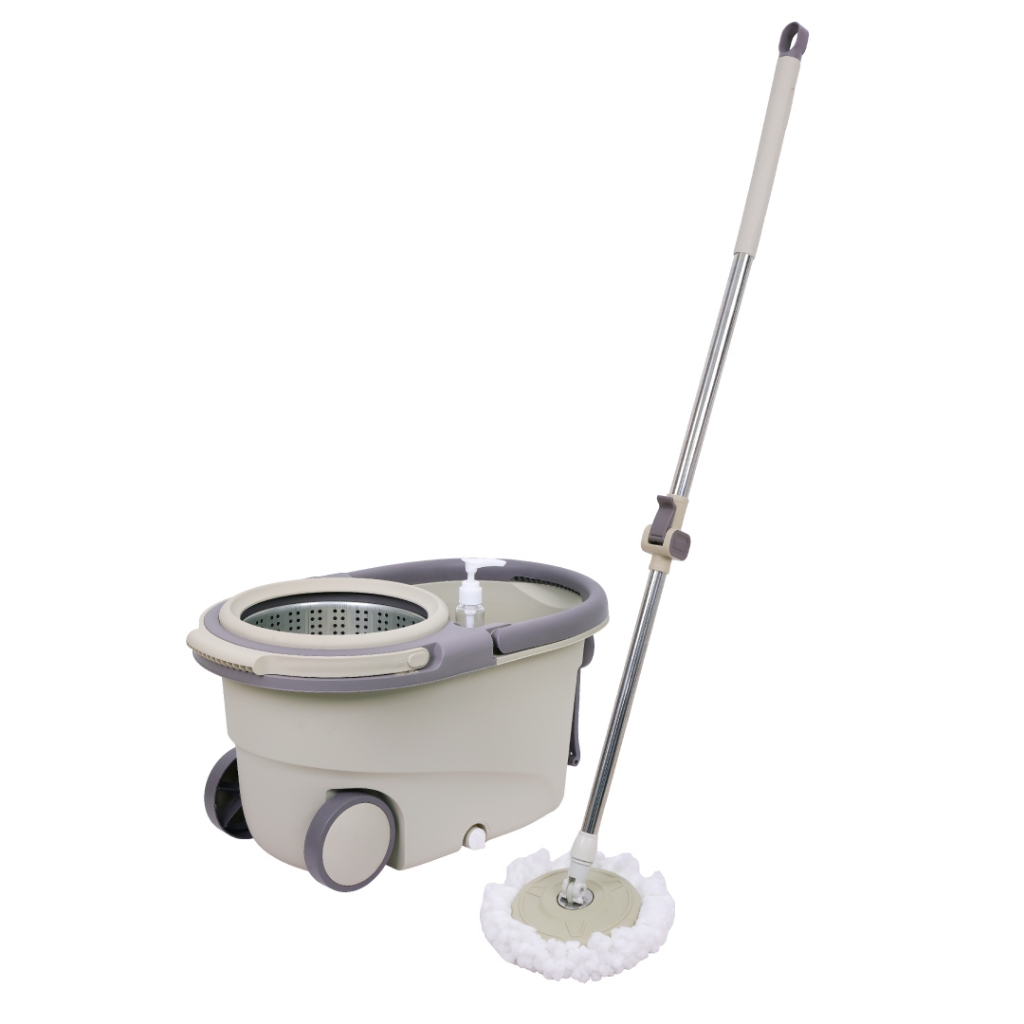Mamako ชุดไม้ถูพื้นพร้อมถังปั่นและผ้า 2 ผืน รุ่น SM-633 ถังปั่นไม้ม็อบ Spin Mop