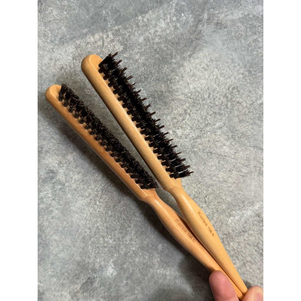 พร้อมส่ง จากไทย หวีแปรง หวีรวบผมเรียบ หวีขนหมูป่าแท้ ช่วยรวบผมตึง เก็บลูกผมให้อยู่ทรง หวีผมเรียบ ปาดผมเรียบ หวีปาาดผม