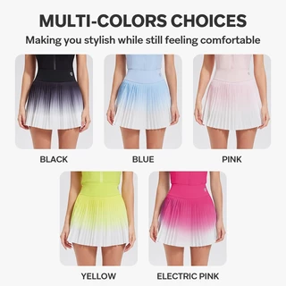 Cosleaf กระโปรงออกกำลังกายGolfแบดมินตัน สีพาสเทลไล่สี เอวสูงขอบไม่ม้วนเก็บหน้าท้องซับในใส่สบายเกรดpremium