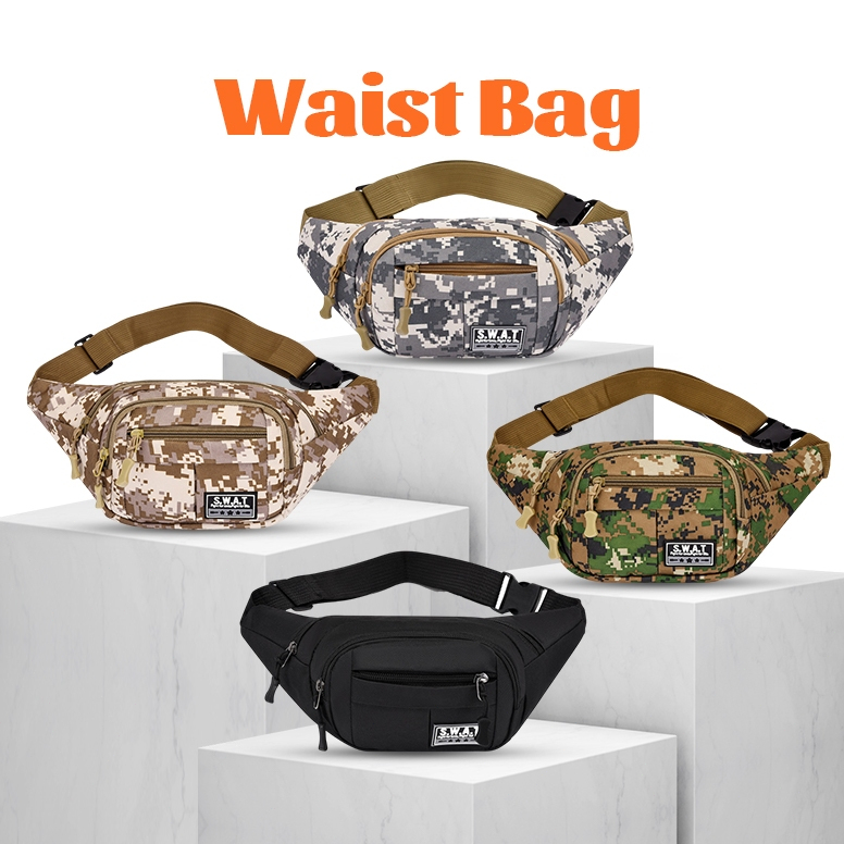 กระเป๋าคาดเอว กระเป๋าคาดอก กระเป๋าสะพายผู้ชาย/ผู้หญิง ซิปเยอะมีหลายช่อง งานผ้า Oxford