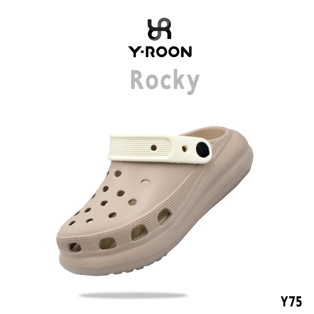 รองเท้าแตะหัวโต Y-Roon รุ่น Rocky (Y75) นุ่ม สบาย พื้นสูง 6 ซม. (สามารถติดตัวติดเพิ่มได้) - รูปที่ 2