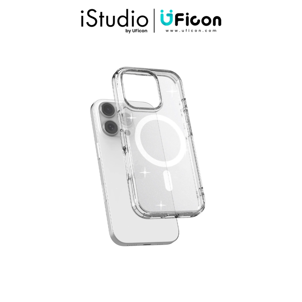 เคส JTLEGEND: Casing for iPhone 16 Pro (6.3 inch) Glitter Mag Hybrid Cushion Case - Crystal