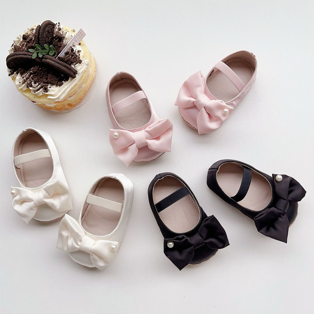 🇹🇭พร้อมส่งจากไทย🇹🇭 Pearl bow shoes รองเท้าเด็กผู้หญิง รองเท้าหัดเดินเด็ก