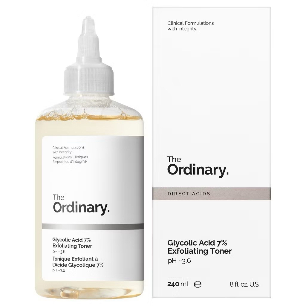 THE ORDINARY 240ml โทนเนอร์ AHA หน้าใส กระชับรูขุมขน ชุ่มชื้นล้ำลึก โทนเนอร์กรดไกลโคลิก 7%