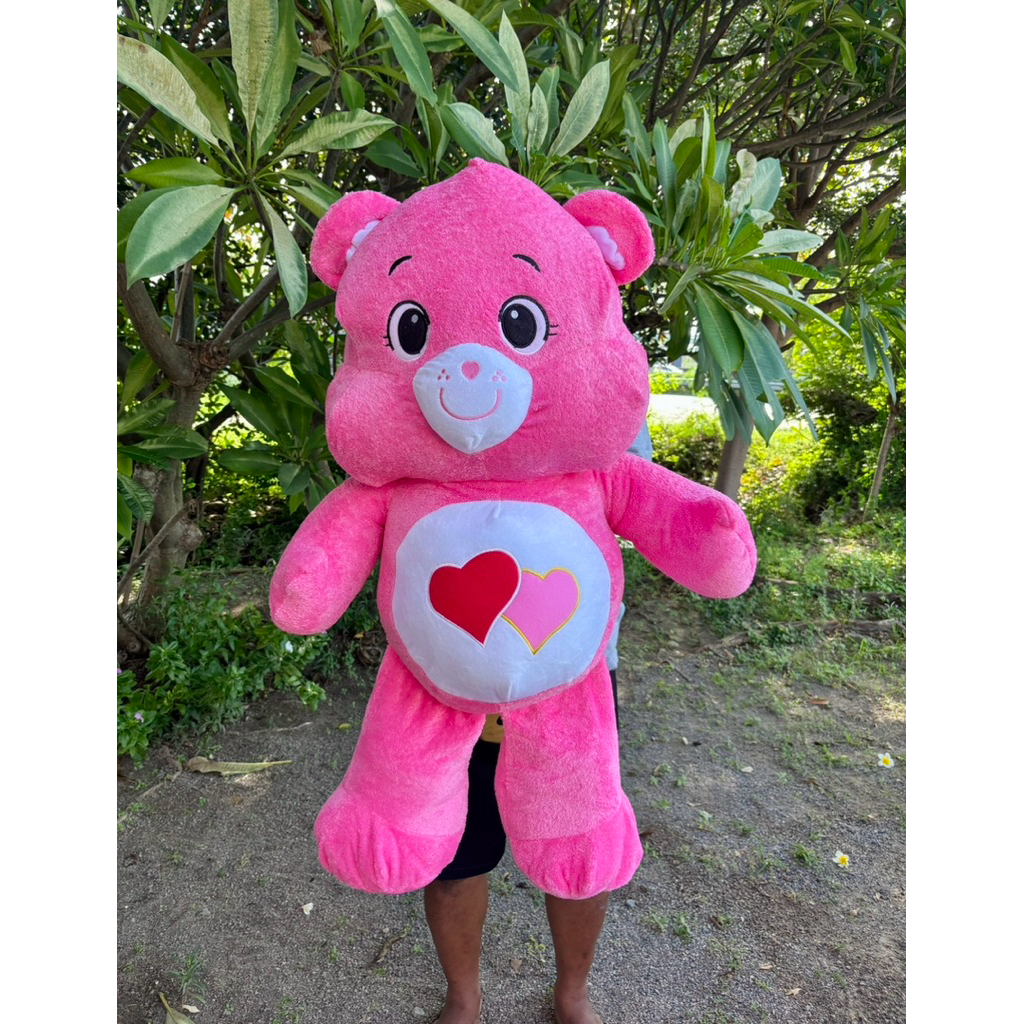 หมีแคร์แบร์ ตัวใหญ่100cm ขนนุ่ม พร้อมส่ง งานปัก