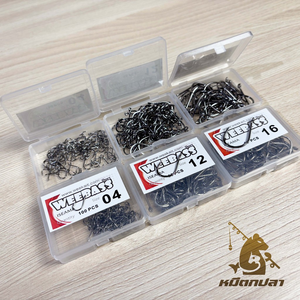 ตัวเบ็ด WEEBASS ทรง Iseama มีห่วง ทรงบิด เบอร์ 4-16 เบ็ดกล่อง - รูปที่ 3