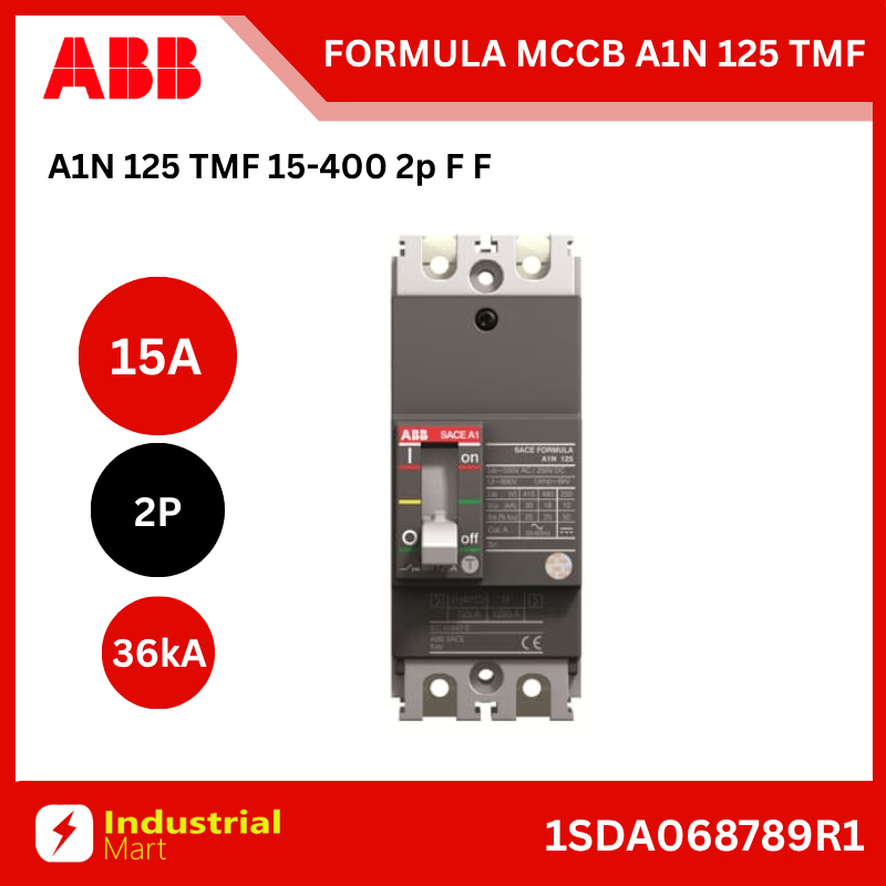 ABB FORMULA MCCB A1N 125 TMF 15A  2P 36kA : 1SDA068789R1
