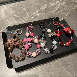 สายคล้องโทรศัพท์มือถือ สายคล้องลูกปัดโบว์ สายคล้องเคสโทรศัพท์มือถือ สายคล้องกุญแจกล้อง สไตล์ INS การ์ตูน น่ารัก ดอกไม้