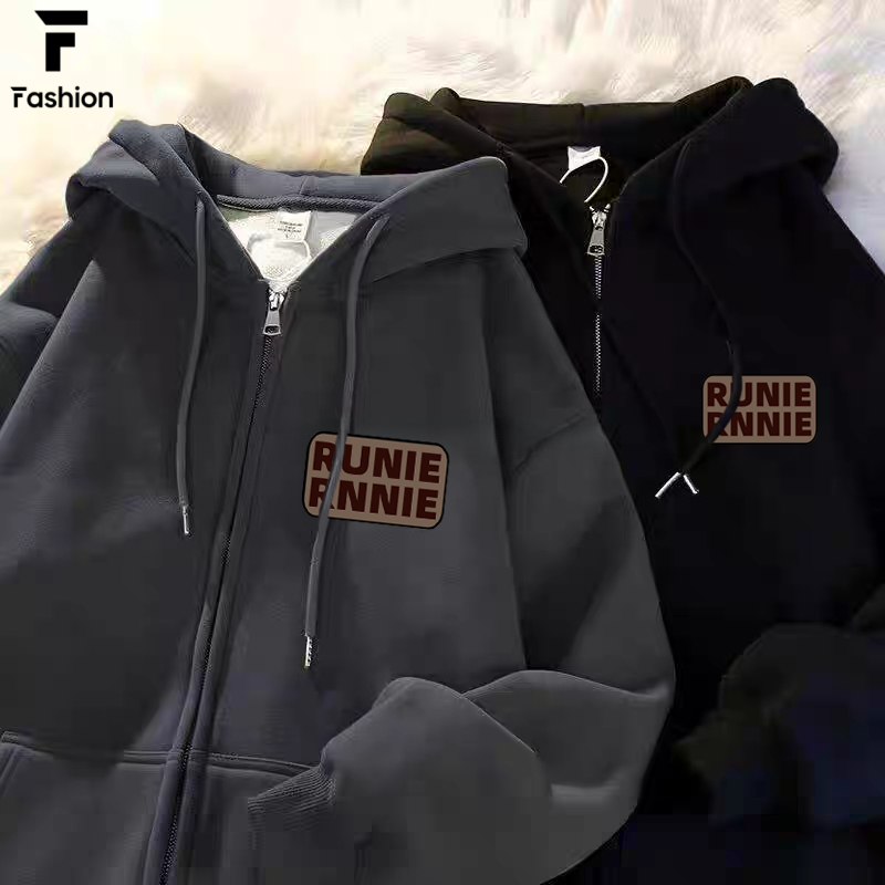 เสื้อสเวตเตอร์แจ็คเก็ตมีฮู้ด unisex ใส่คู่กับแฟนได้ เนื้อผ้านุ่ม ใส่สบาย