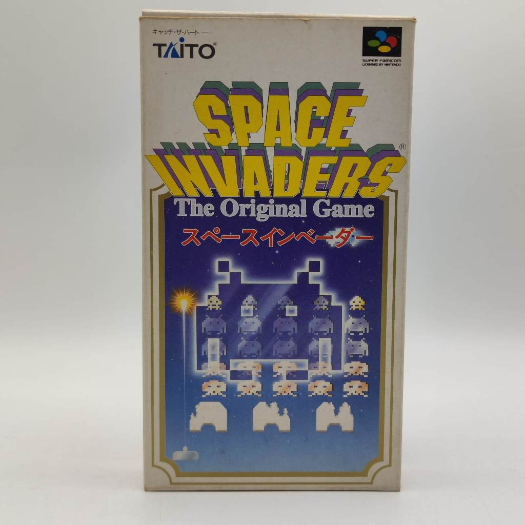 Space Invaders The Original Game [SFC] ของแท้ Nintendo Super Famicom สภาพปานกลาง ฟรี กล่องพลาสติกใส 