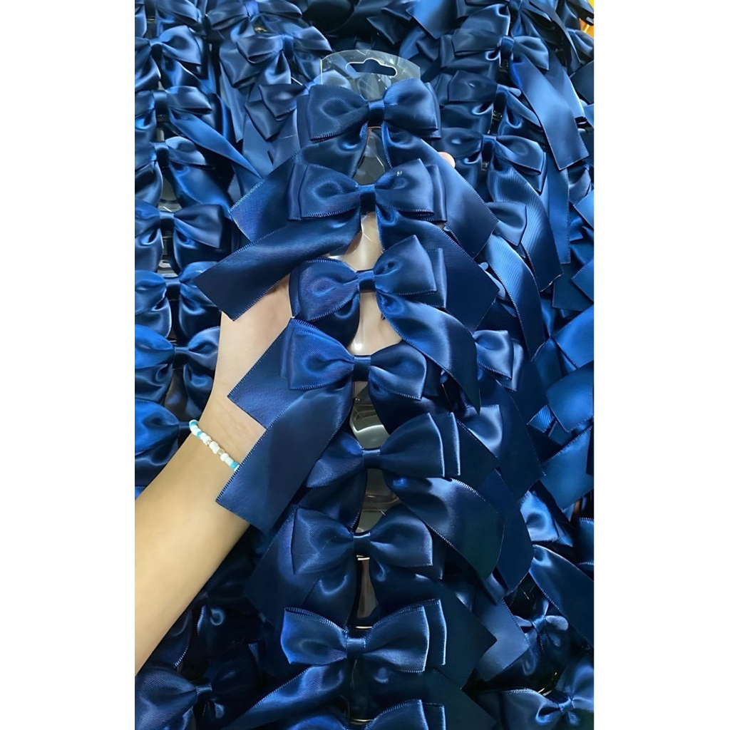 🔥โบว์นักเรียน🔥 โบว์คู่ 2 ชั้น แผง 12 ชิ้น C1596