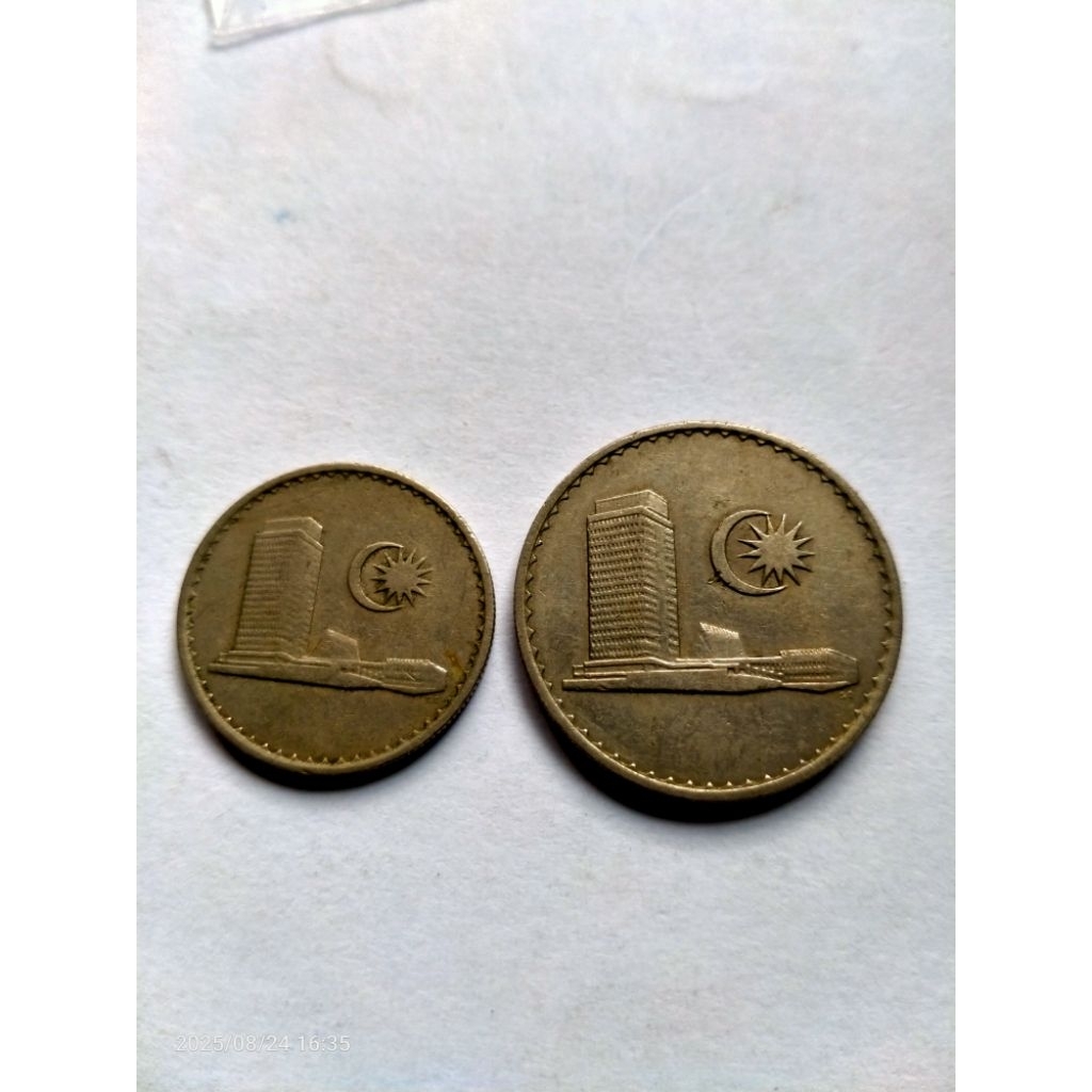 เหรียญ มาเลเซีย Malaysia 10 sen 1967 + 20 sen  1969