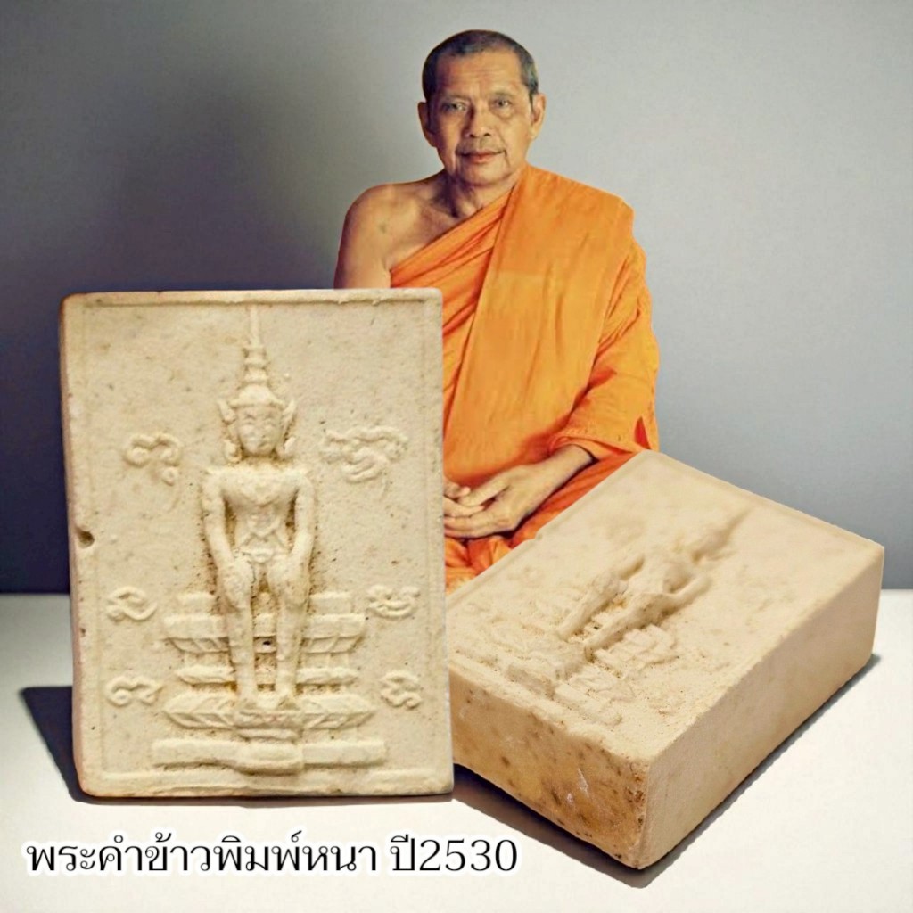 พระคำข้าวพิมพ์พระวิสุทธิเทพ รุ่นนี้หายาก จัดสร้างแค่แสนองค์ หลวงพ่อฤาษีลิงดำ วัดท่าซุง ด้านหลังเป็นยันต์เกราะเพชร