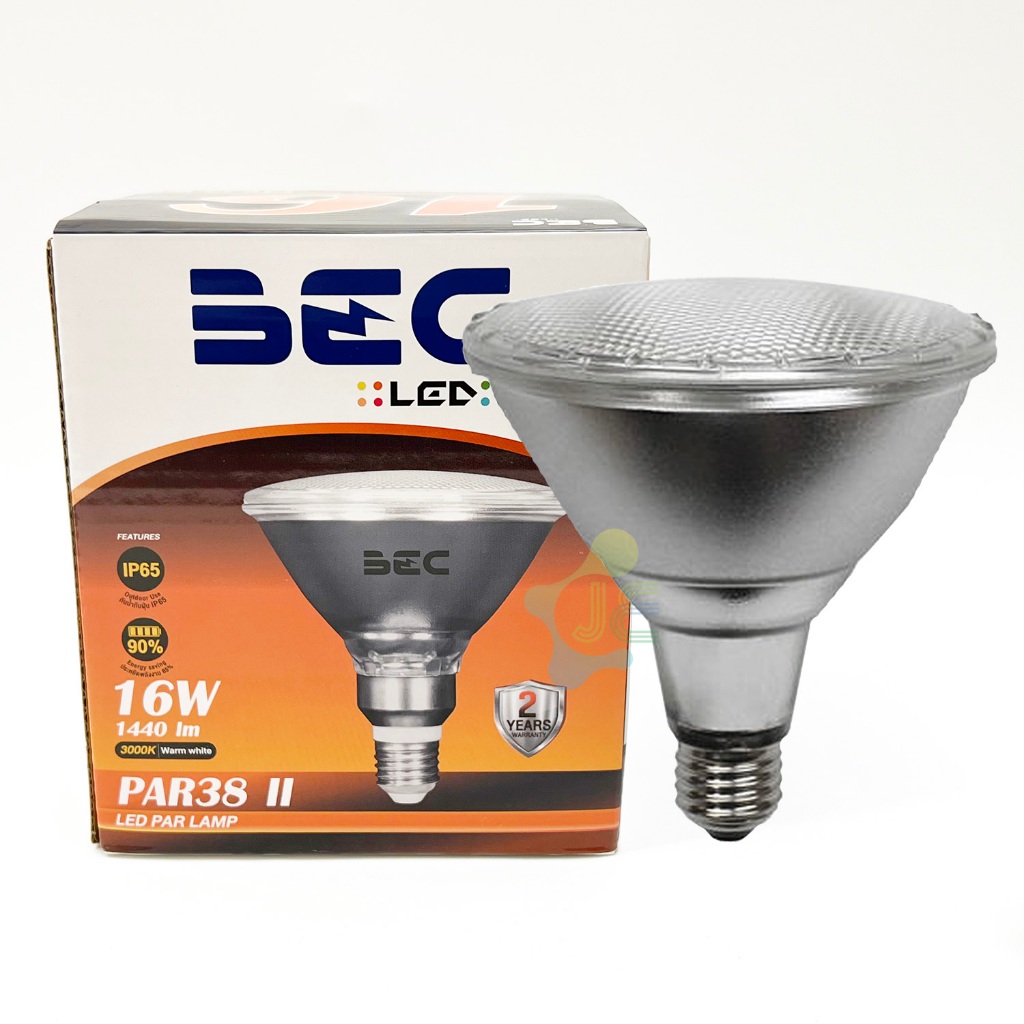 หลอดไฟ BEC LED PAR38 16W Warm White E27 IP65