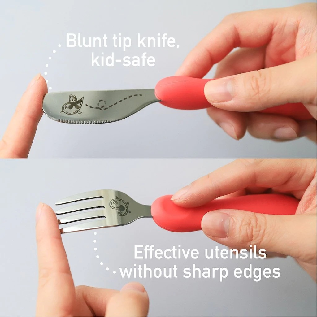 MARCUS & MARCUS ชุดช้อนส้อมมีด ส้อมและมีดปลายมน Easy Grip Cutlery Set (3y+) ราคา ถูกที่สุด ดีลบีเคเค แกลเลอรีภาพที่ 4