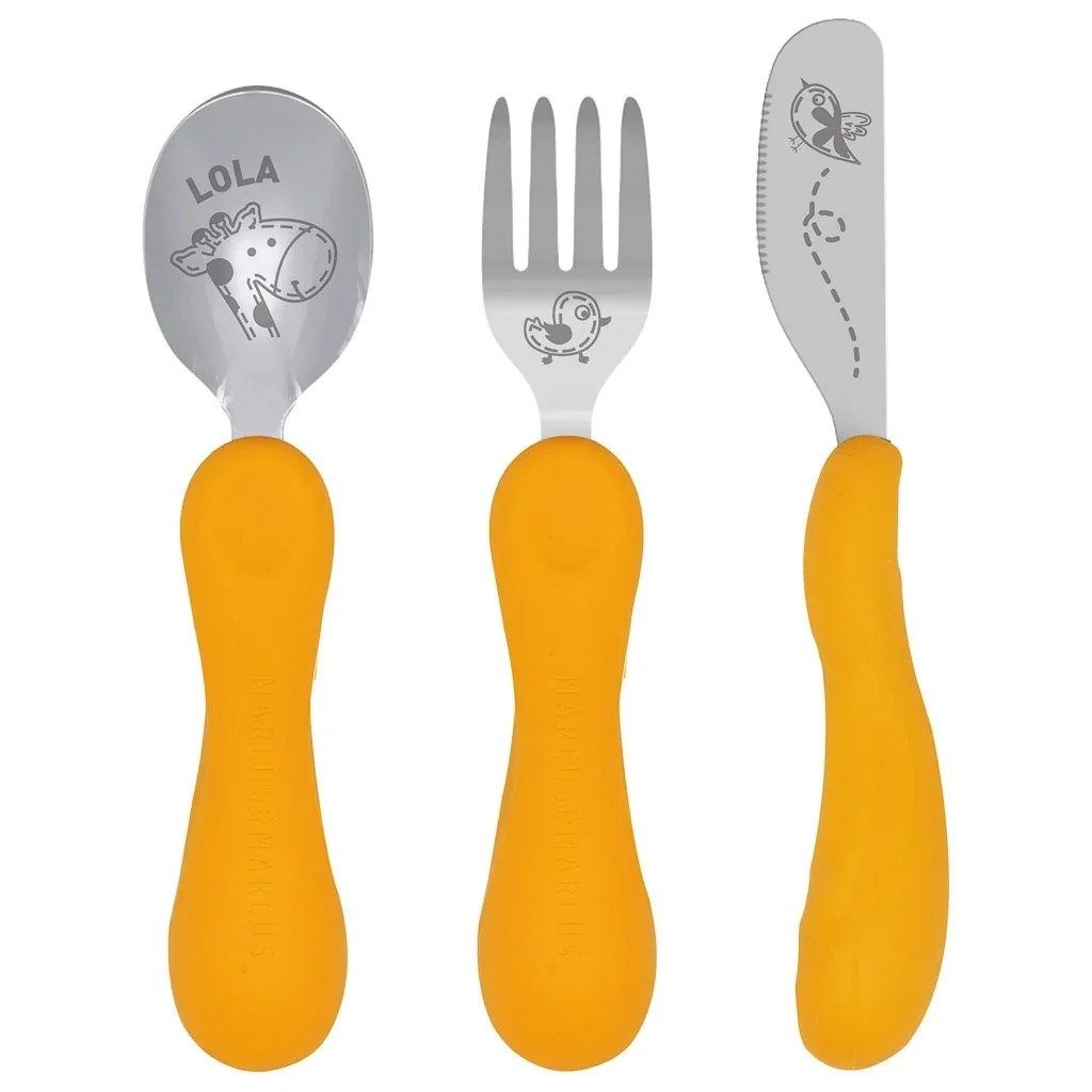 MARCUS & MARCUS ชุดช้อนส้อมมีด ส้อมและมีดปลายมน Easy Grip Cutlery Set (3y+) ราคา ถูกที่สุด ดีลบีเคเค แกลเลอรีภาพที่ 2