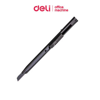 Deli คัตเตอร์ มีดคัตเตอร์ 9มม ใบมีดคม เปลี่ยนได้ ล็อคกันเลื่อน แข็งแรง ได้มาตรฐาน Cutter