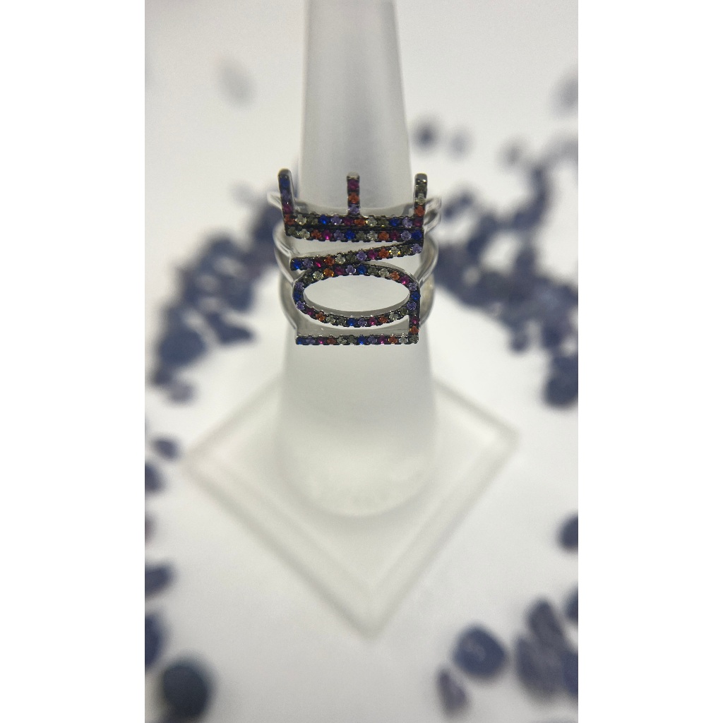 Vibrant Multi-Color CZ Diamond Ring – 925 Sterling Silver