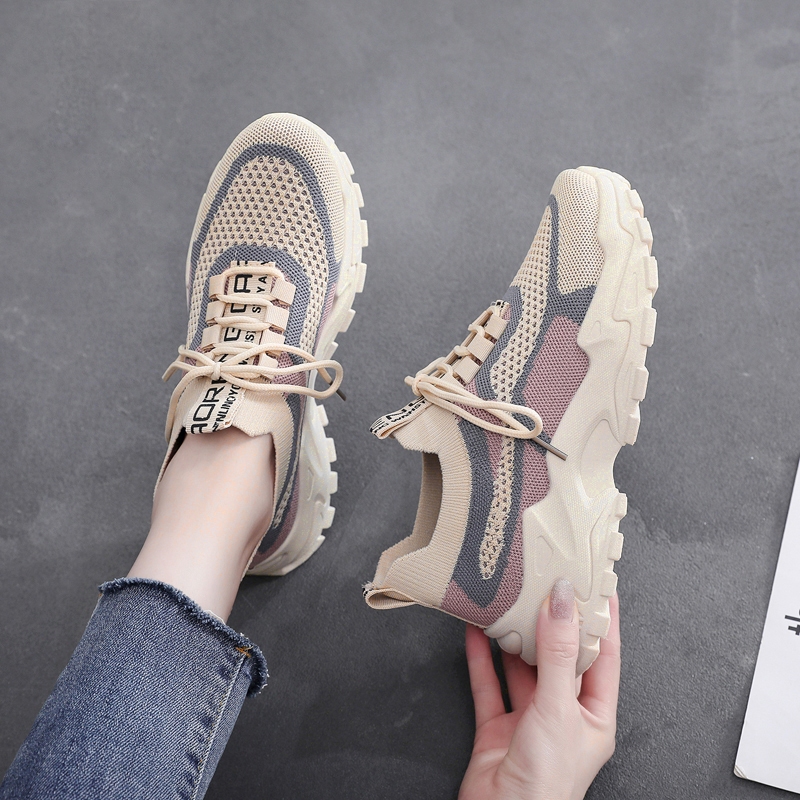 Kawaya [พร้อมส่ง🚚] รองเท้าผ้าใบผู้หญิง SNEAKER แฟชั่น พื้นหนา 5 ซม. เสริมสูง✨ ยืดหยุ่นได้ดีลายอุ้งเท้าแมว น่ารักสุดๆ