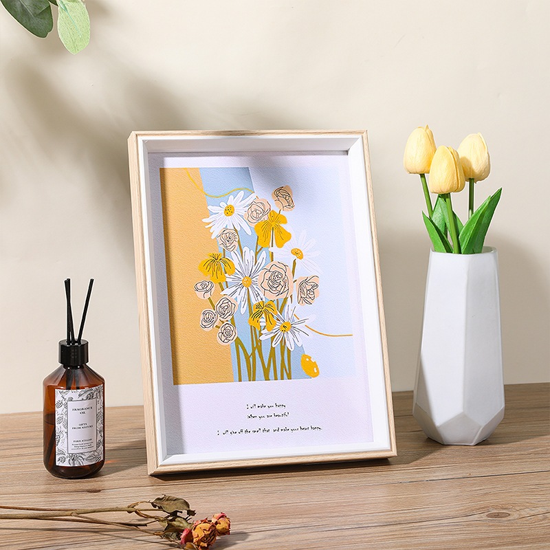 กรอบรูปไม้ดีไซน์เรียบง่าย | หลายสีให้เลือก ตกแต่งบ้านสไตล์มินิมอล ใช้ตั้งหรือแขวนผนัง