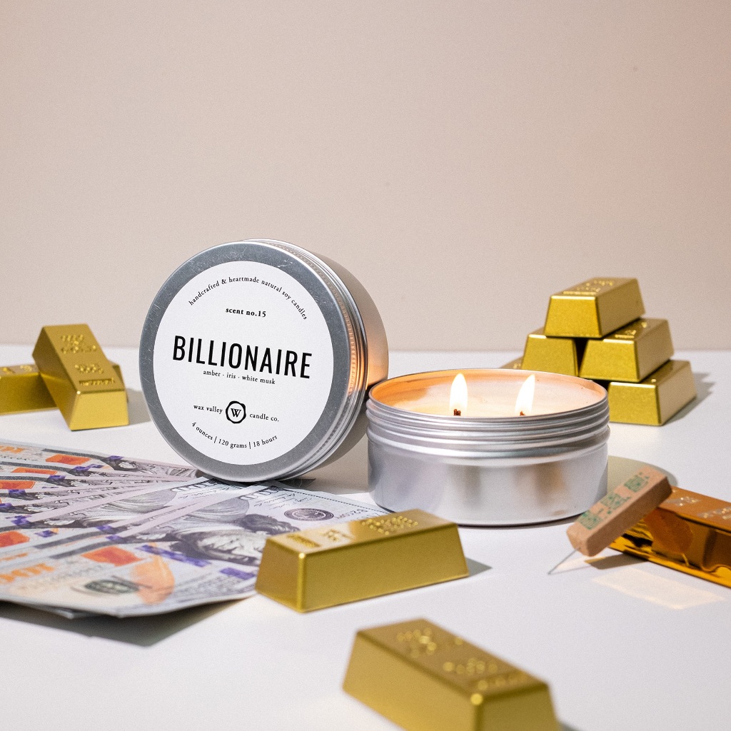 เทียนหอมไขถั่วเหลือง กลิ่น Billionaire - Amber, Iris, White Musk