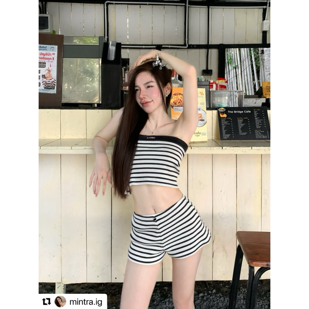 พร้อมส่ง Iris Set ชุดเซ็ตเกาะอกสุดคิ้วท์ - รูปที่ 6