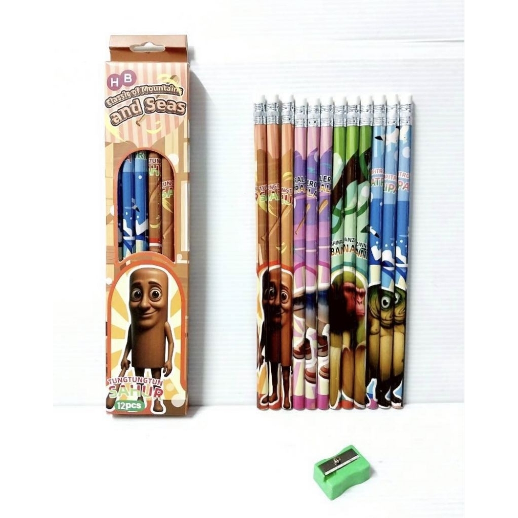 Bobestshop ดินสอไม้ ลายการ์ตูนที่เด็กๆ ชื่นชอบ กล่องละ 12 แท่ง
