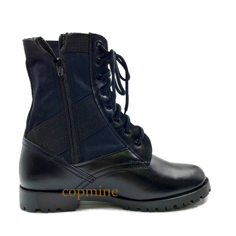 รองเท้าจังเกิ้ล หนังวัวแท้ มีซิปข้าง สำหรับทหาร นักเรียน รด Original Handmade ยี่ห้อ Copmine สีดำ - รูปที่ 7