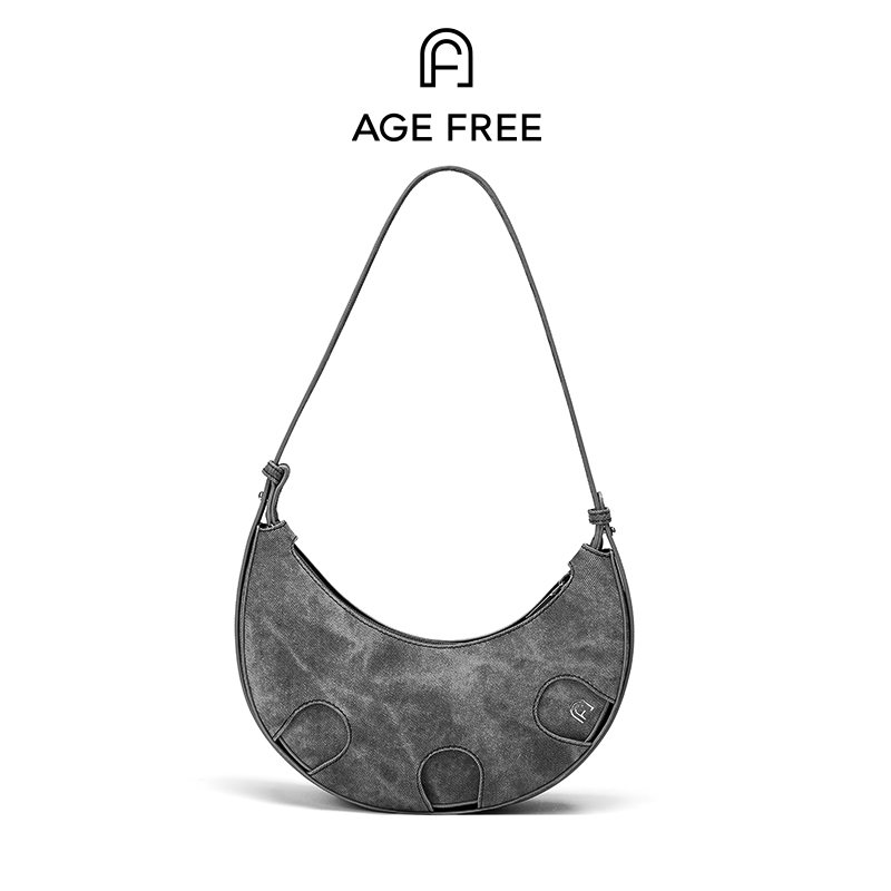 AGE FREE Agatha bag กระเป๋าสะพายข้าง  สำหรับผู้หญิง ทรงพระจันทร์ กระเป๋าถอดได้ ใช้งานได้ 2 แบบ