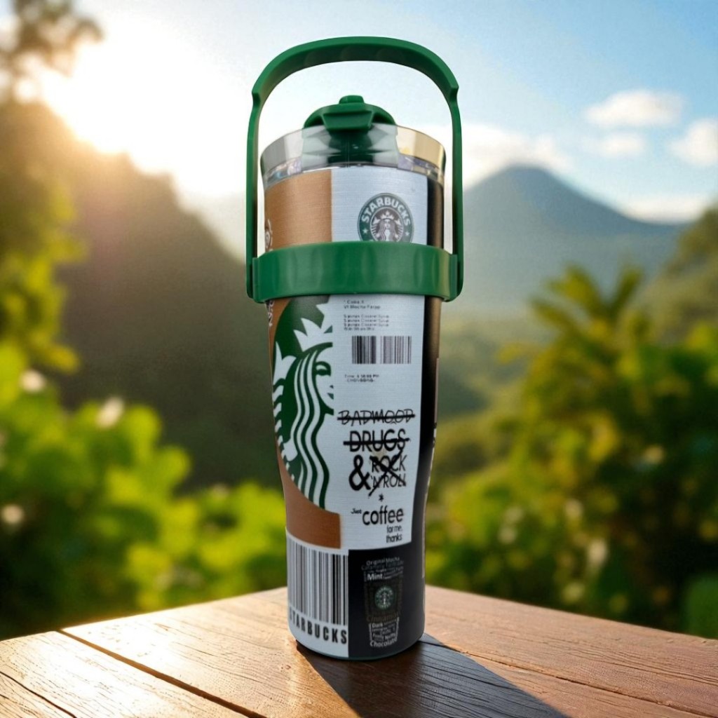 แก้วเก็บความเย็น ขนาด1200 ml ใหญ่จุใจลายใหม่ไม่ซ้ำใครแน่นอน มาพร้อมหูหิ้ว เก็บความเย็น 8-16 ชั่วโมง  สแตนเลส304 - รูปที่ 3