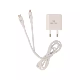 [โปรโมชั่นราคาพิเศษ] อะแดปเตอร์ TECHPRO Wall USB Charger 1 USB-C (PD20W) + USB-C to Lightning Cable 1M. by Banana IT