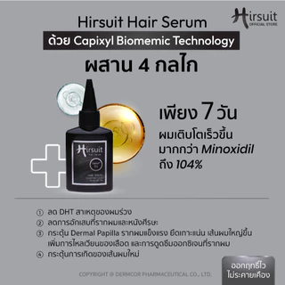 [Gift]Hirsuit Hair Serum 45ml. เฮอร์ซูท แฮร์ เซรั่มลดผมร่วง บำรุงผมร่วง กระตุ้นผม เร่งผมเกิดใหม่