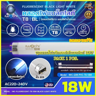 IWACHI ชุดหลอดไฟนีออนแบล็คไลท์ พร้อมรางอิเล็คทรอนิกส์ หลอดไฟ ล่อ ดัก จับ แมลง Black Light ไฟผับ 1ชุด