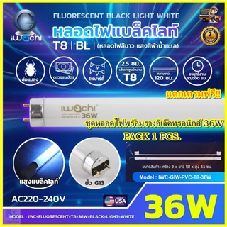 IWACHI ชุดหลอดไฟนีออนแบล็คไลท์ พร้อมรางอิเล็คทรอนิกส์ หลอดไฟ ล่อ ดัก จับ แมลง Black Light ไฟผับ 1ชุด