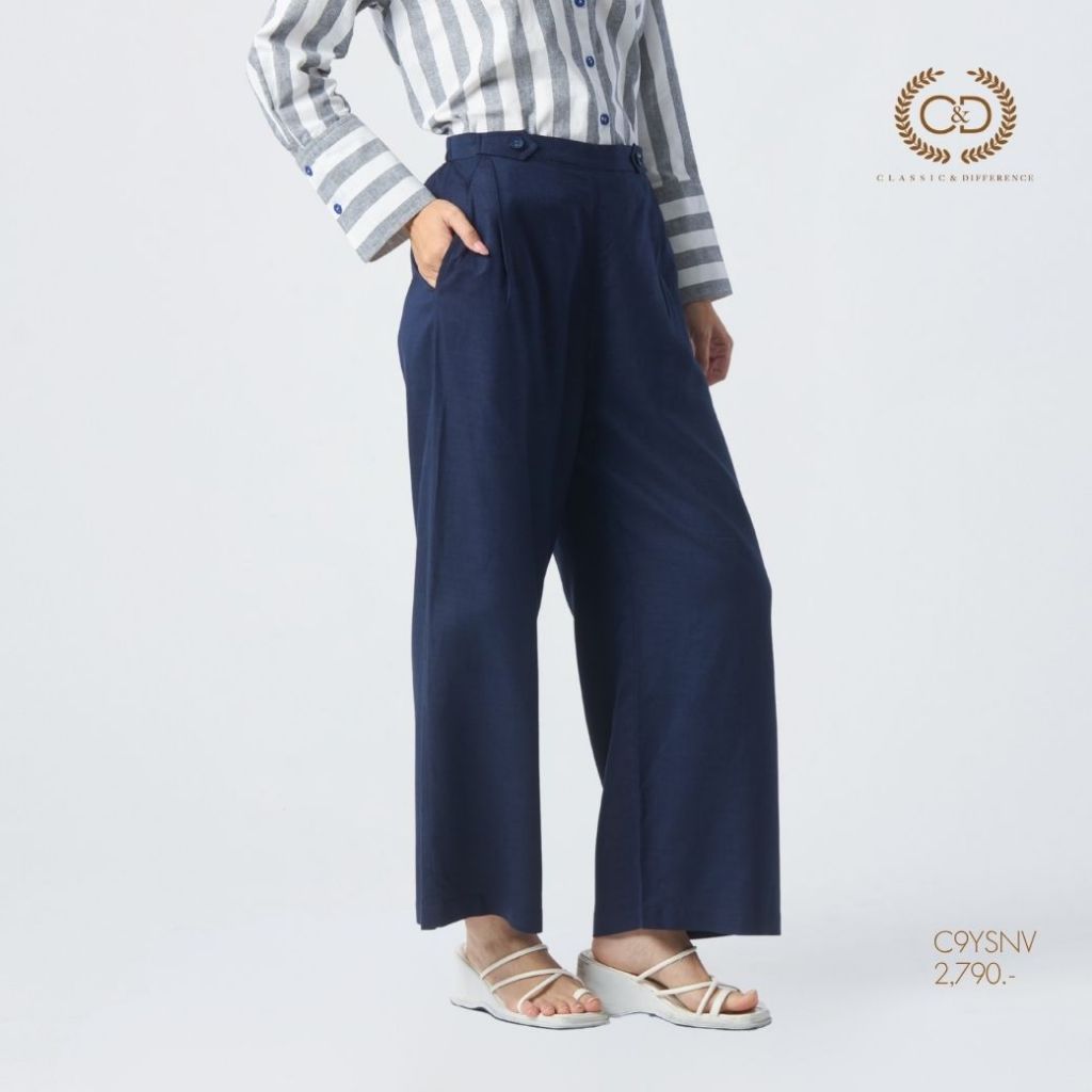 C&D Woman’s Pants Linen Rayon กางเกงผู้หญิง ขายาว สีกรม C9YSNV
