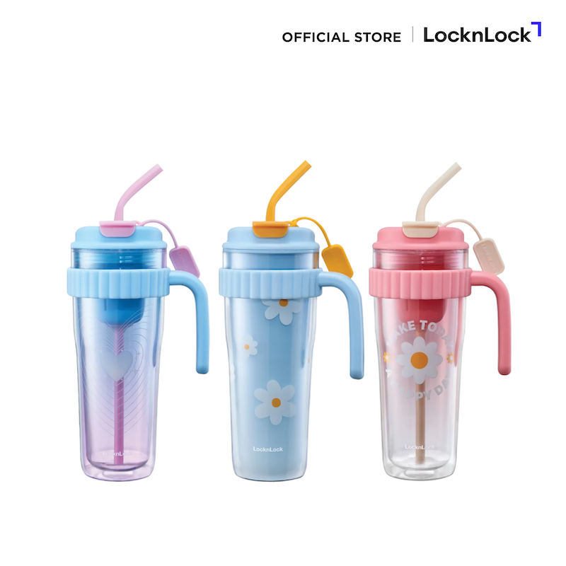 LocknLock แก้วน้ำพลาสติก 2 ชั้น Spring Double Wall Cold Cup ความจุ 890 ml. รุ่น HAP538