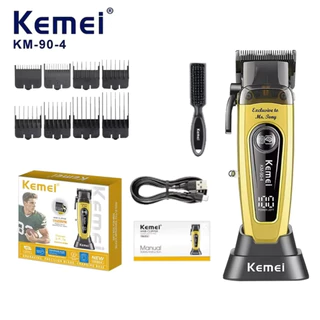 ของแท้100% Kemei Km-90-4 ปัตตะเลี่ยนไร้สาย เครื่องแรงเสียงเงียบ พร้อมแท่นชาร์ทในตัว มอเตอร์11500RPM พร้อมใช้งาน