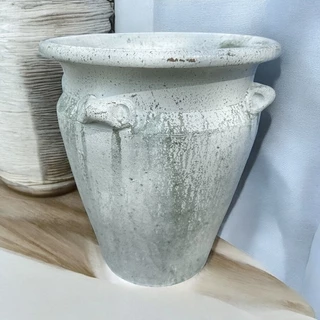 Flowerpot กระถางดินเผาปากบานเล็ก วินเทจสไตล์ มีหู 4 หู ขนาด 23 x 27 cm.