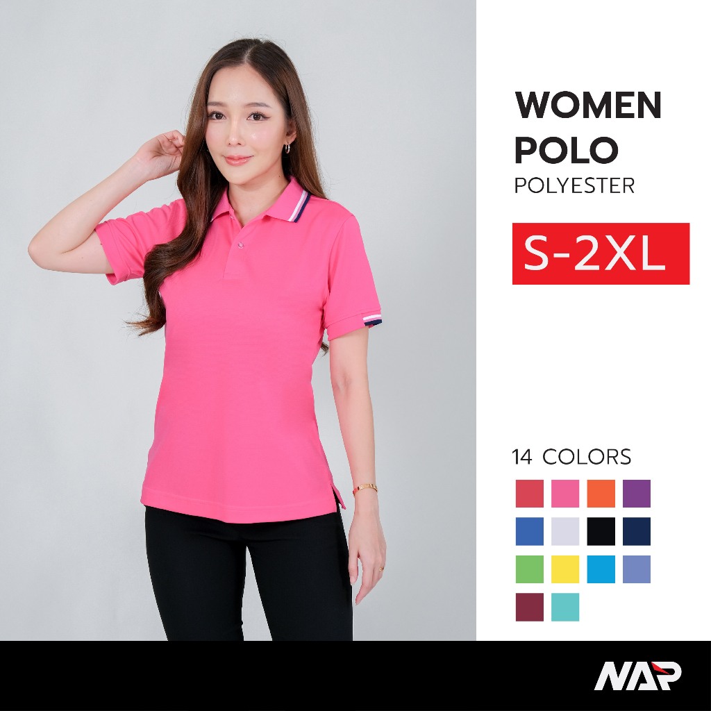 NAP Sport เสื้อโปโล ผู้หญิง แขนสั้น ไซส์ s-2xl ผ้าไมโคร
