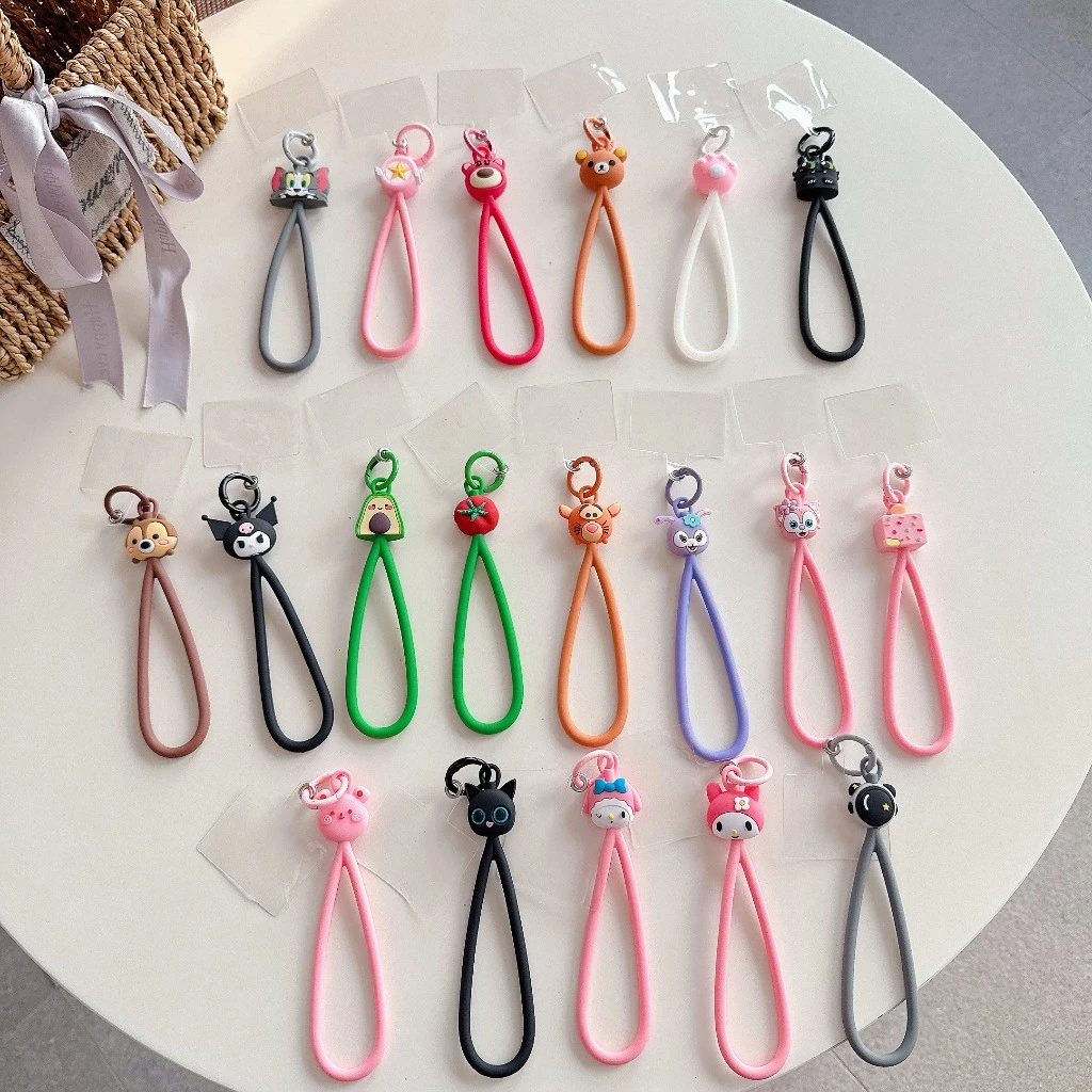ส่งจากไทย มาใหม่ ซิลิโคนห้อยโทรศัทพ์ หูฟัง ลายการ์ตูนน่ารัก สำหรับเคสทุกรุ่น สายคล้องมือ ที่จับมือถือ แหวนโทรศัทพ์แผ่นแป