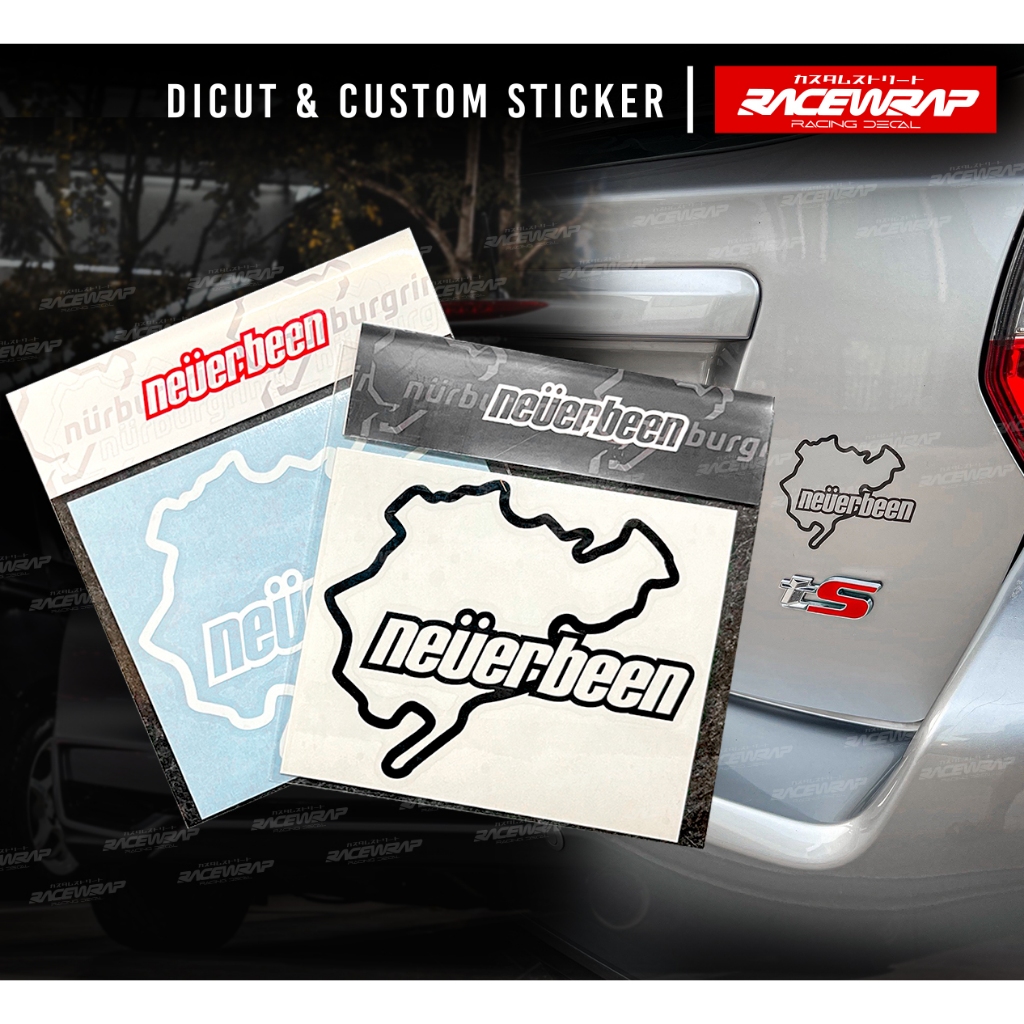 สติ๊กเกอร์ NEVERBEEN  STICKER NURBURGRING ตกแต่งรถยนต์