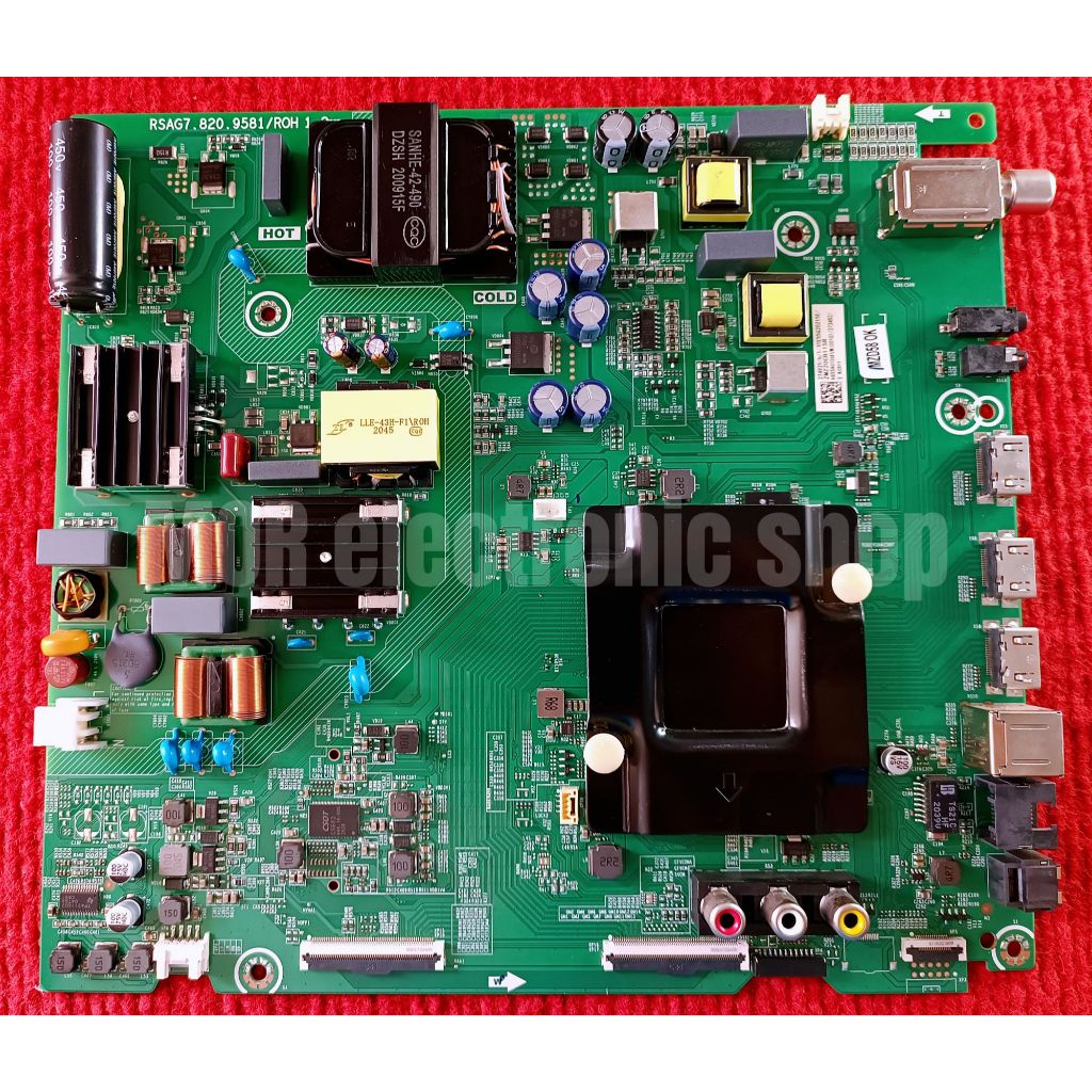 เมนบอร์ดทีวี Hisense สำหรับรุ่น 55E7F , 55A7400F พาสบอร์ด RSAG7.820.9581/ROH